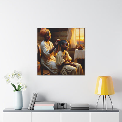 "Golden Braid: A Warm Embrace" - Canvas - Authentic4Us