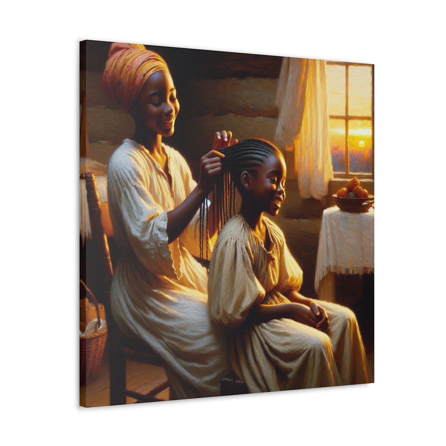 "Golden Braid: A Warm Embrace" - Canvas - Authentic4Us