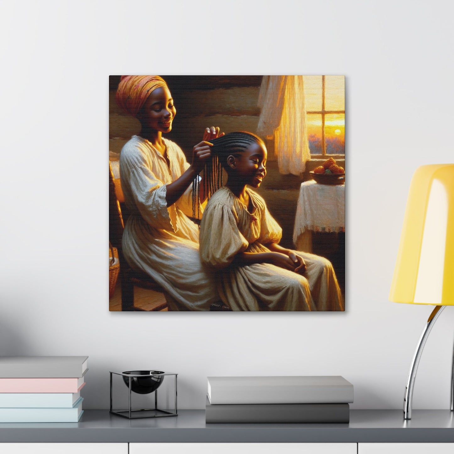 "Golden Braid: A Warm Embrace" - Canvas - Authentic4Us