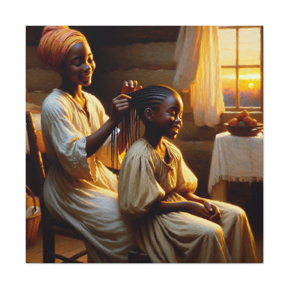 "Golden Braid: A Warm Embrace" - Canvas - Authentic4Us