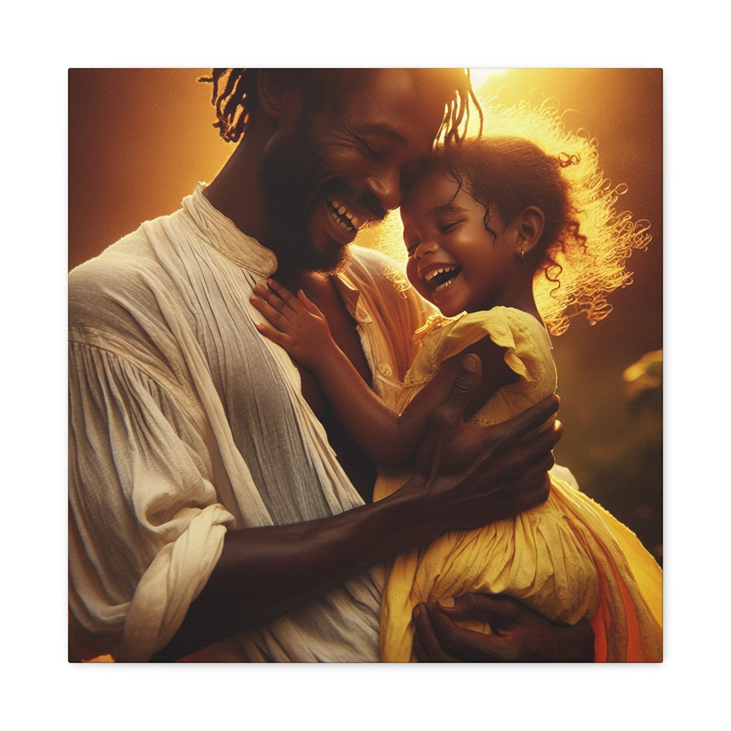 "Golden Embrace: Father-Daughter Love" - Canvas - Authentic4Us