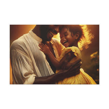 "Golden Embrace: Father-Daughter Love" - Canvas - Authentic4Us