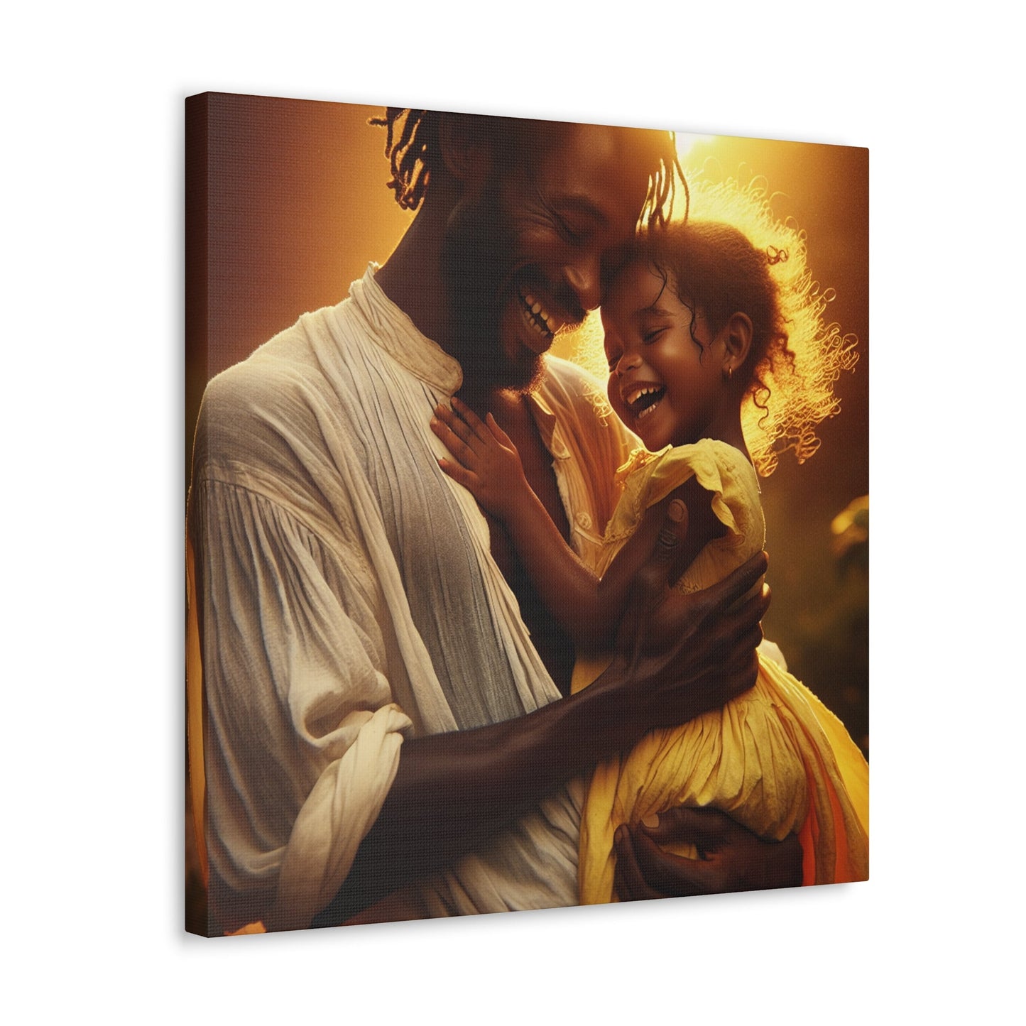 "Golden Embrace: Father-Daughter Love" - Canvas - Authentic4Us