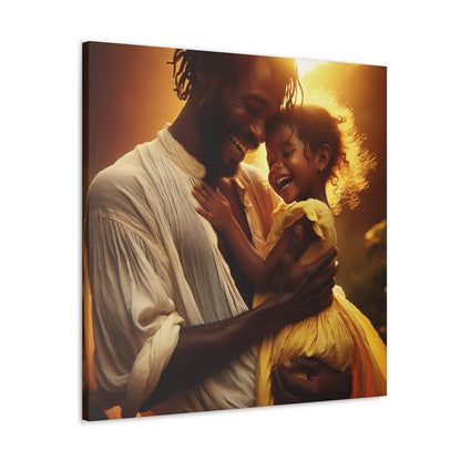 "Golden Embrace: Father-Daughter Love" - Canvas - Authentic4Us