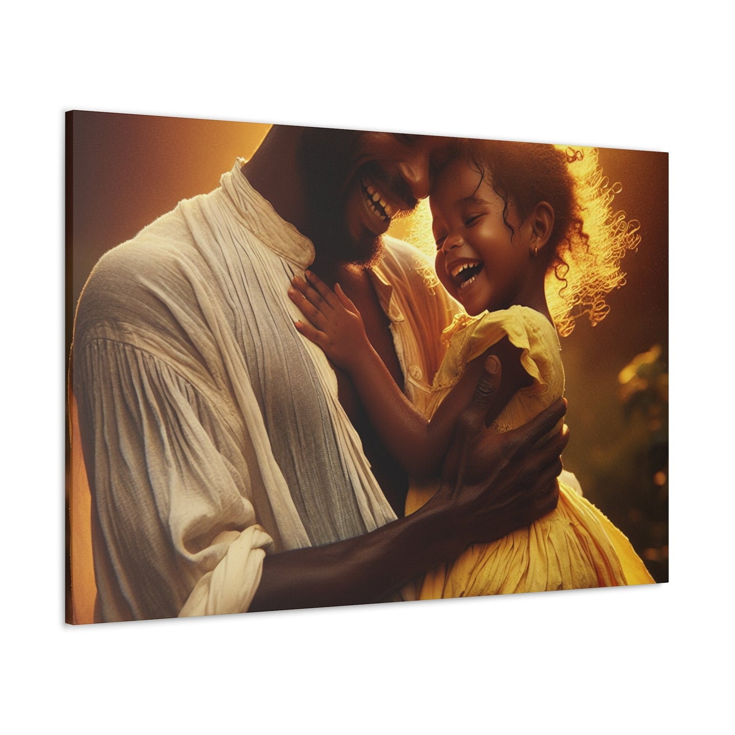 "Golden Embrace: Father-Daughter Love" - Canvas - Authentic4Us