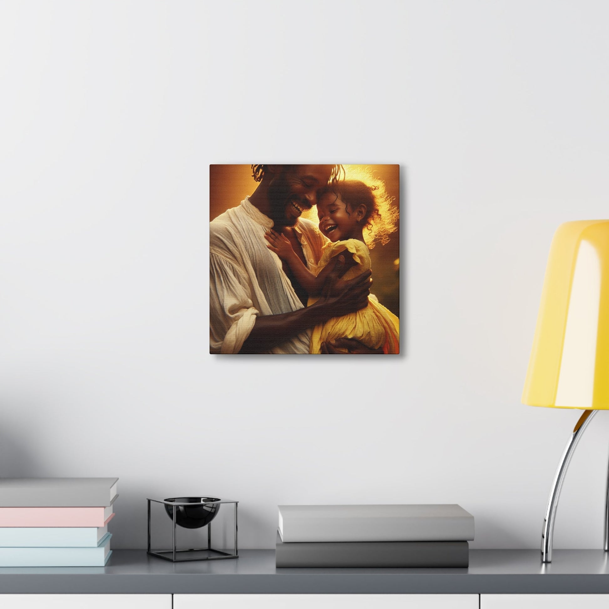 "Golden Embrace: Father-Daughter Love" - Canvas - Authentic4Us