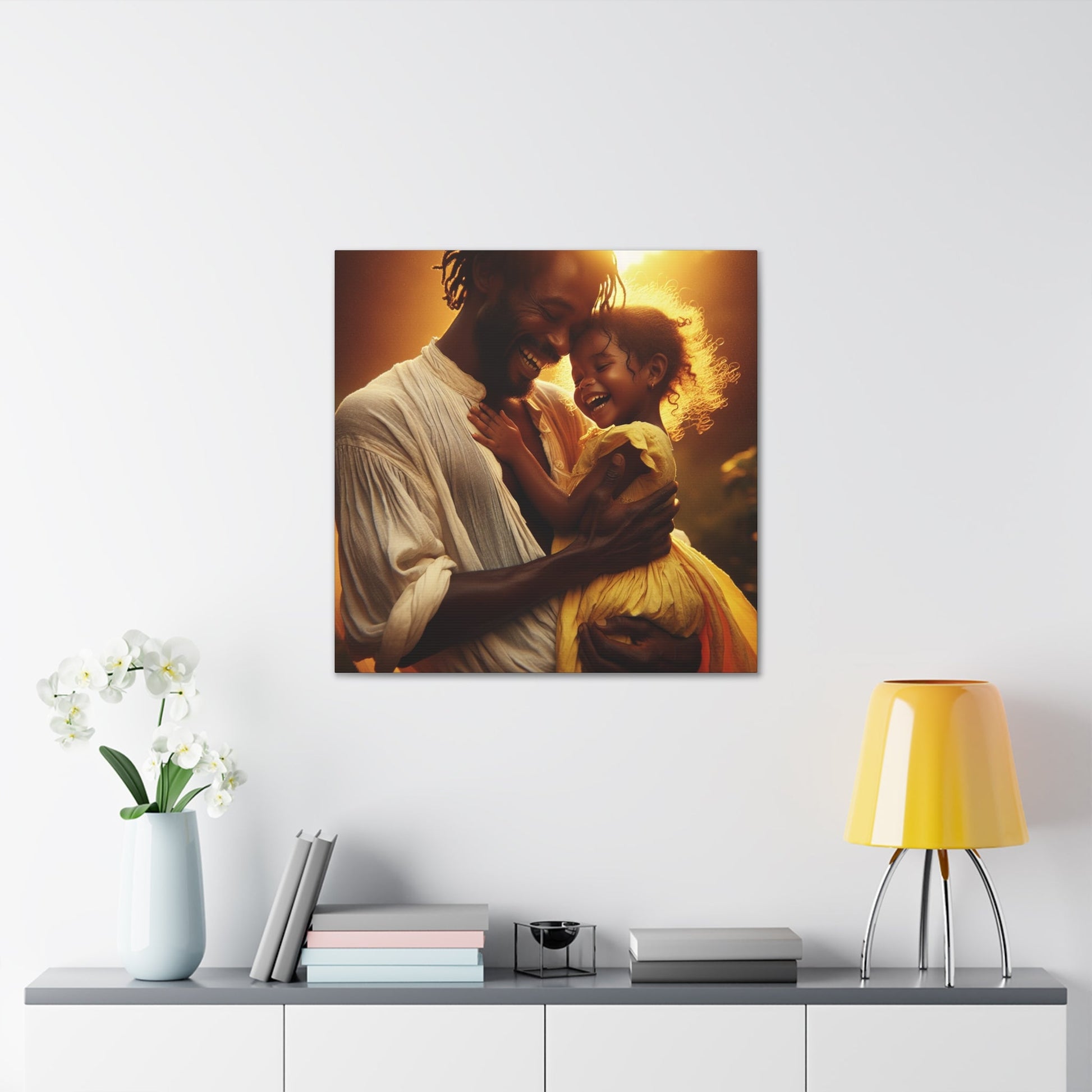 "Golden Embrace: Father-Daughter Love" - Canvas - Authentic4Us