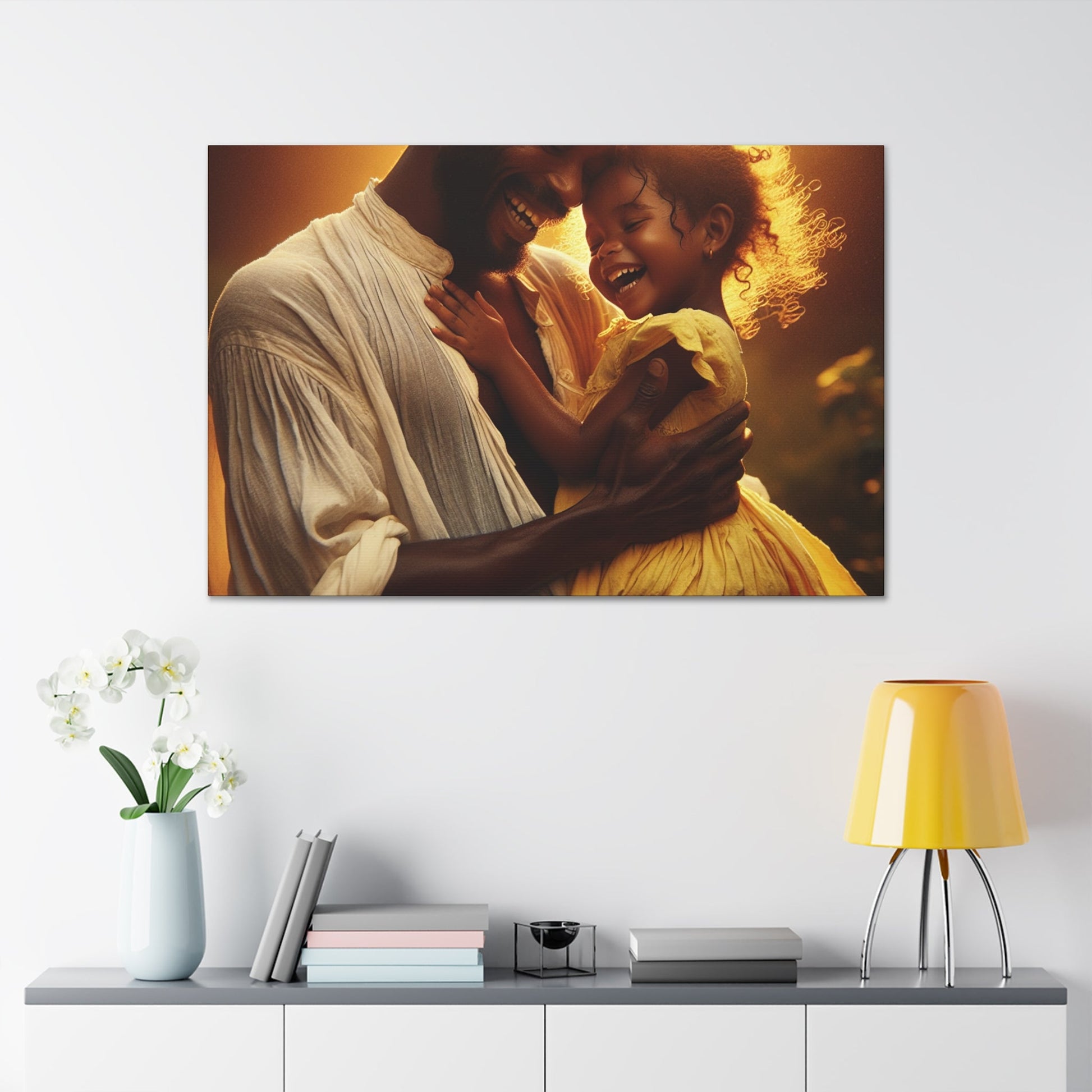 "Golden Embrace: Father-Daughter Love" - Canvas - Authentic4Us