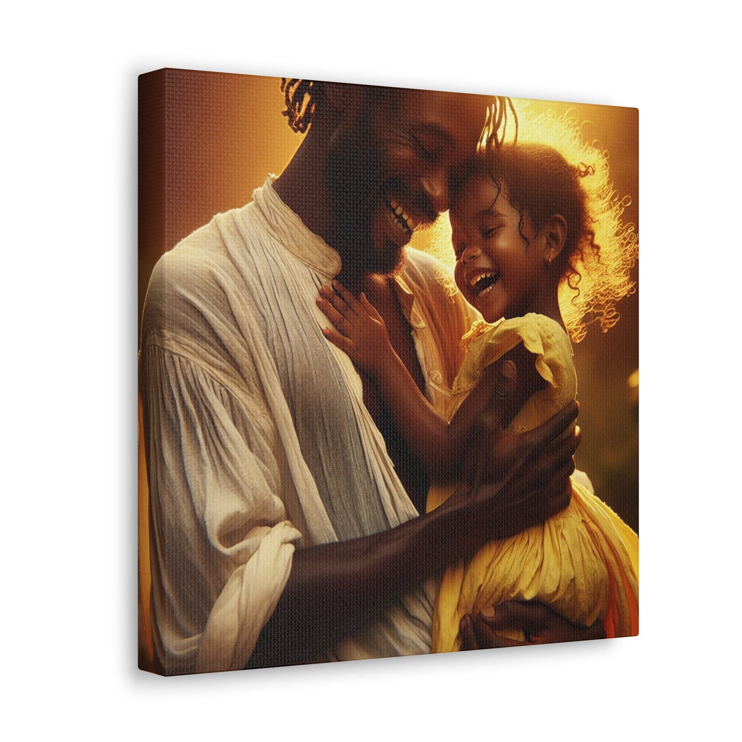 "Golden Embrace: Father-Daughter Love" - Canvas - Authentic4Us