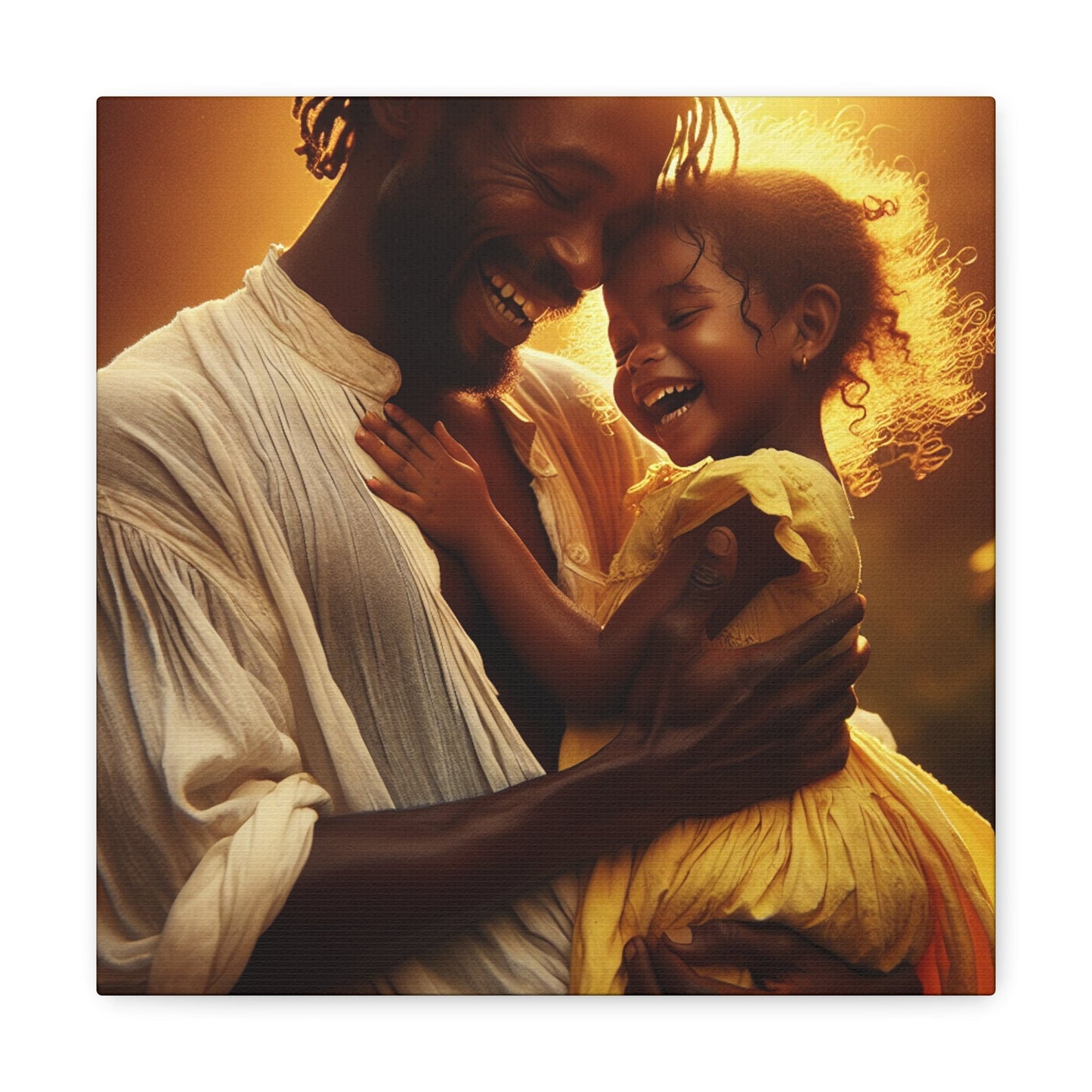 "Golden Embrace: Father-Daughter Love" - Canvas - Authentic4Us