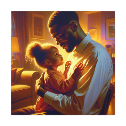 "Golden Love: A Father's Embrace" - Canvas - Authentic4Us