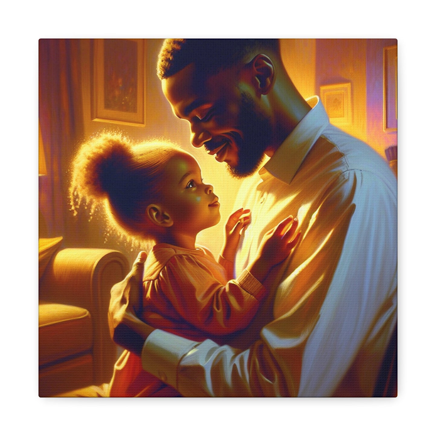 "Golden Love: A Father's Embrace" - Canvas - Authentic4Us