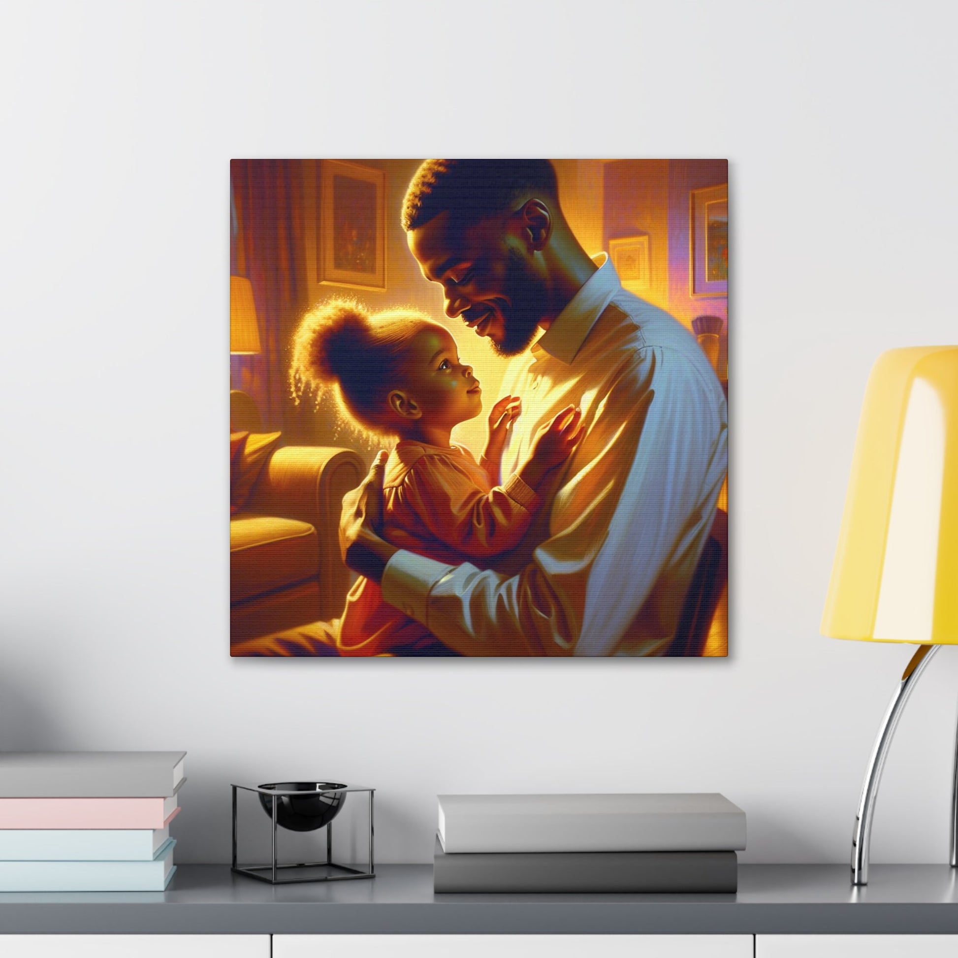 "Golden Love: A Father's Embrace" - Canvas - Authentic4Us