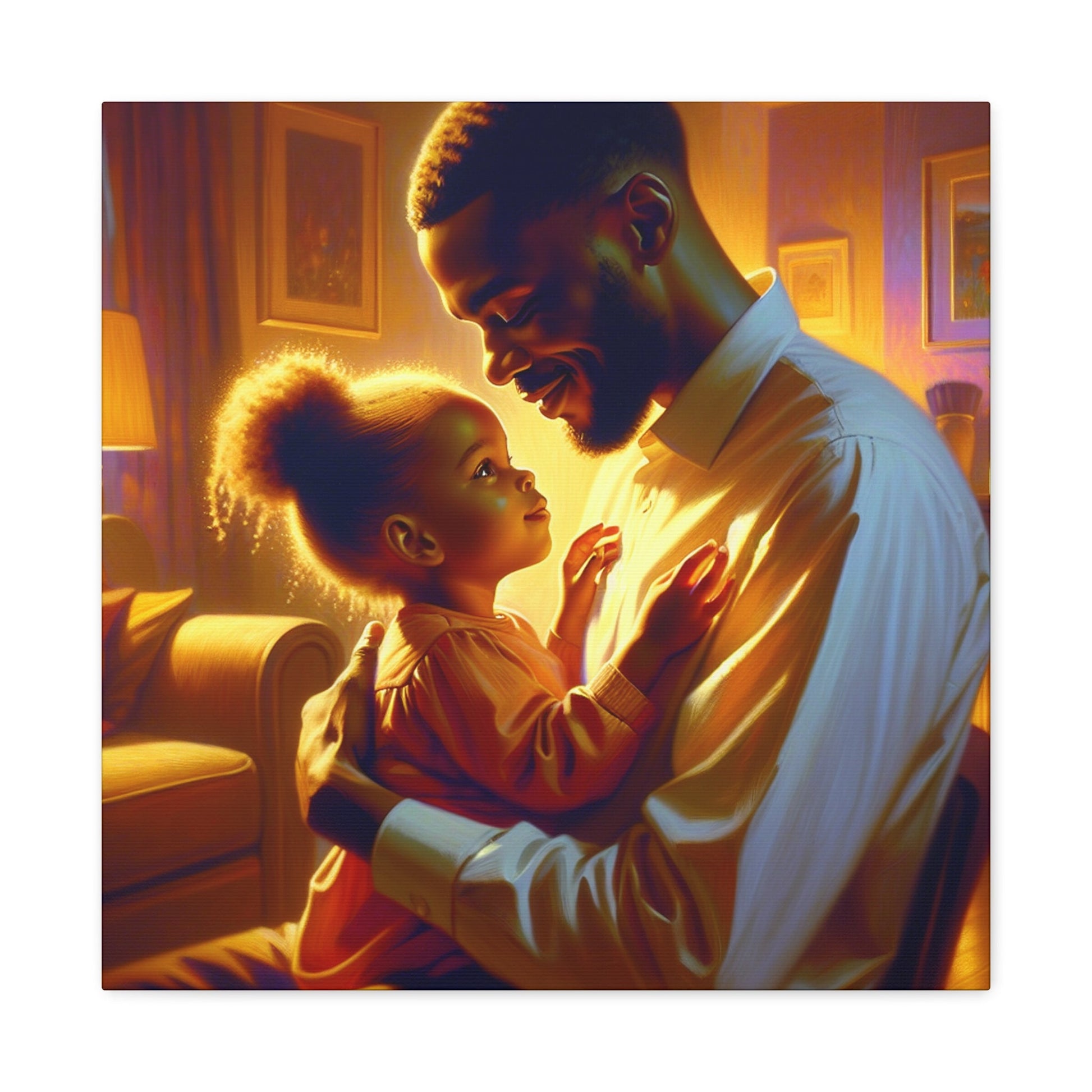 "Golden Love: A Father's Embrace" - Canvas - Authentic4Us