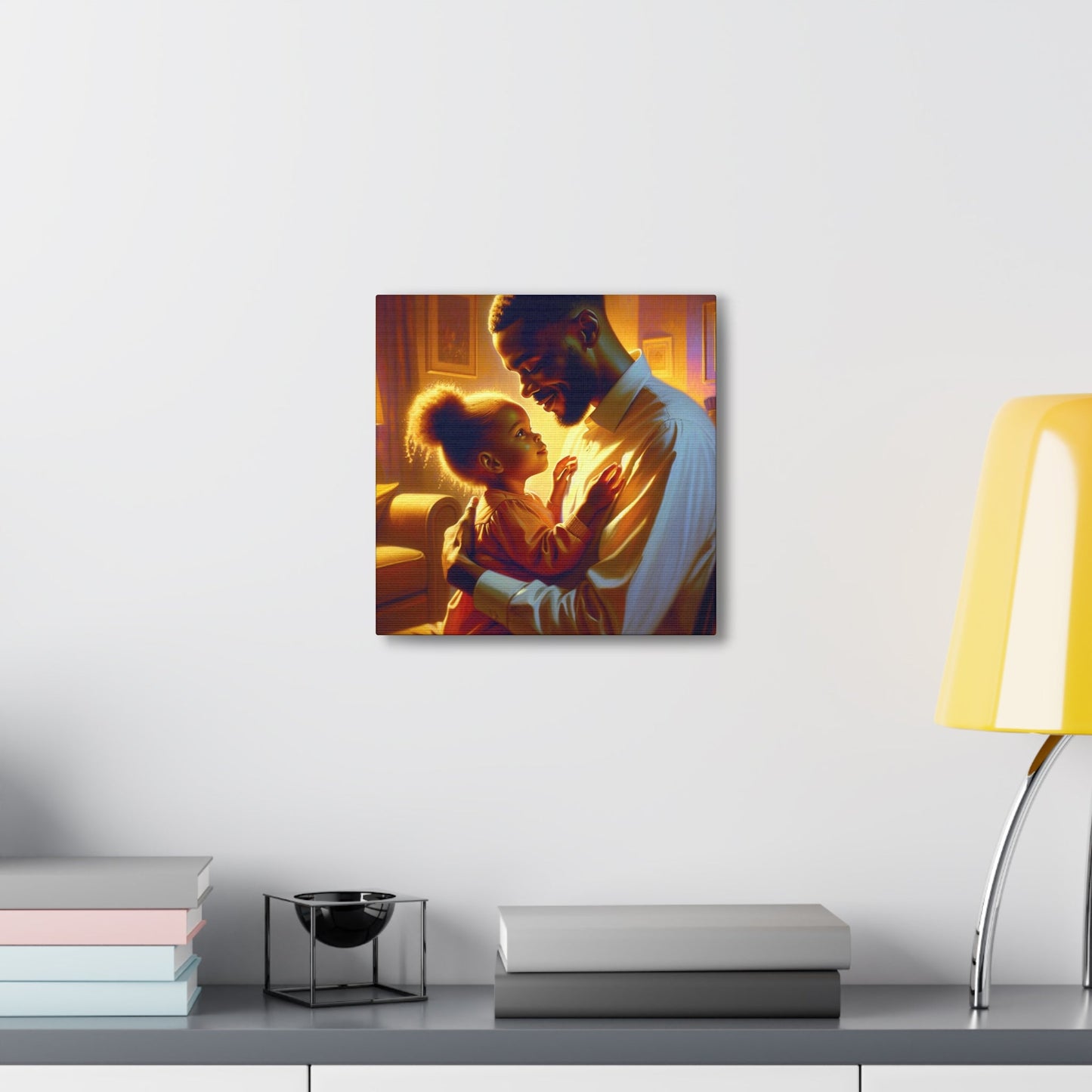 "Golden Love: A Father's Embrace" - Canvas - Authentic4Us