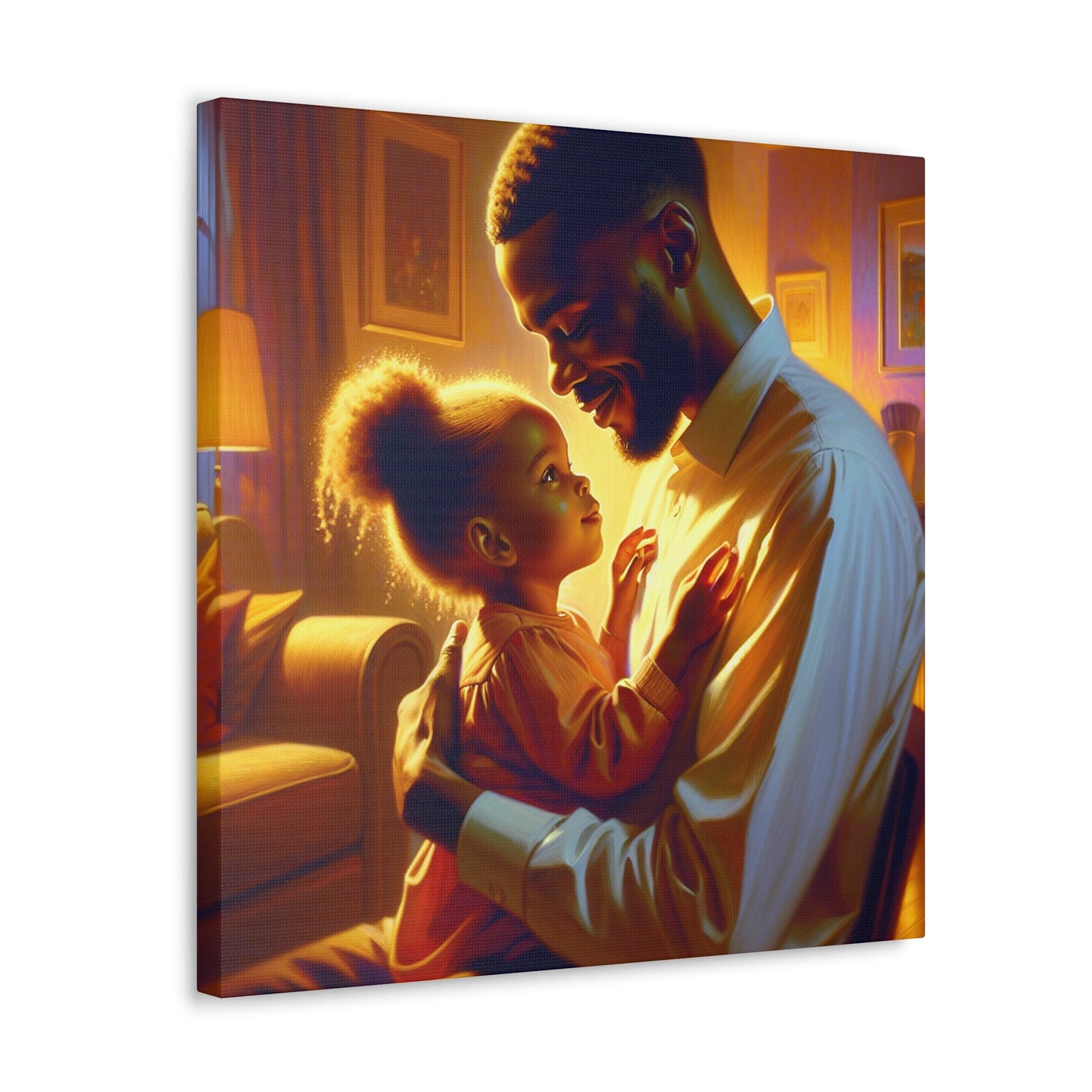 "Golden Love: A Father's Embrace" - Canvas - Authentic4Us