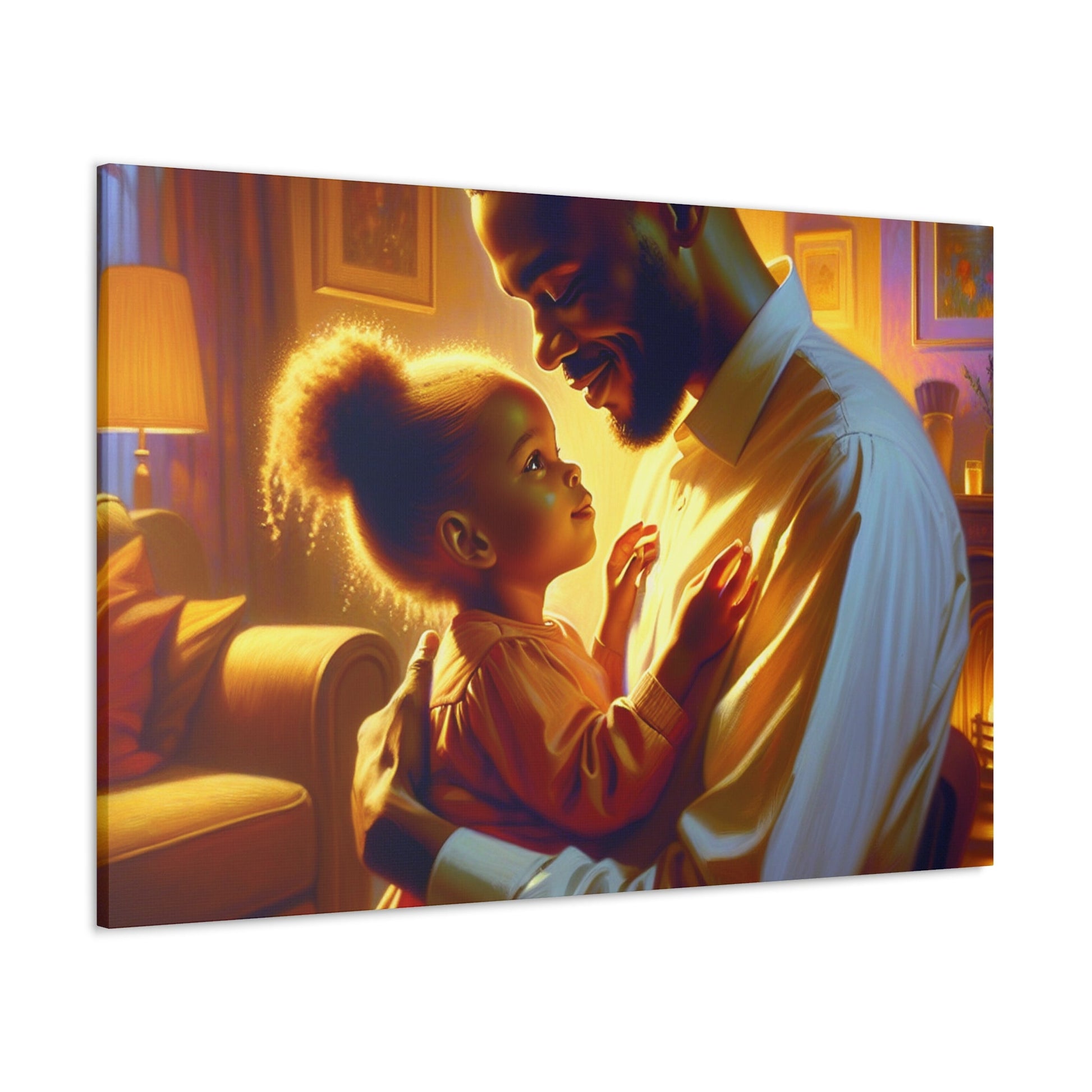 "Golden Love: A Father's Embrace" - Canvas - Authentic4Us