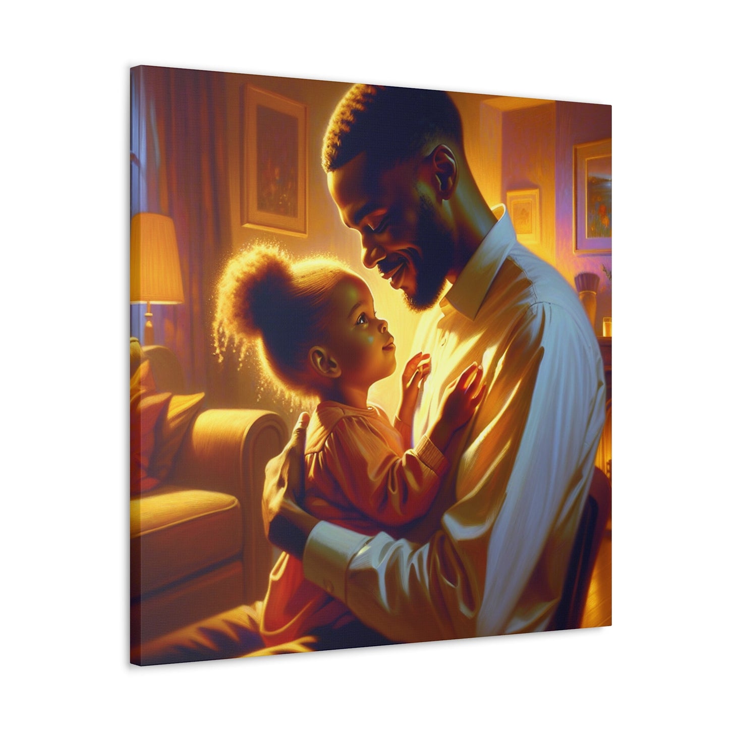 "Golden Love: A Father's Embrace" - Canvas - Authentic4Us