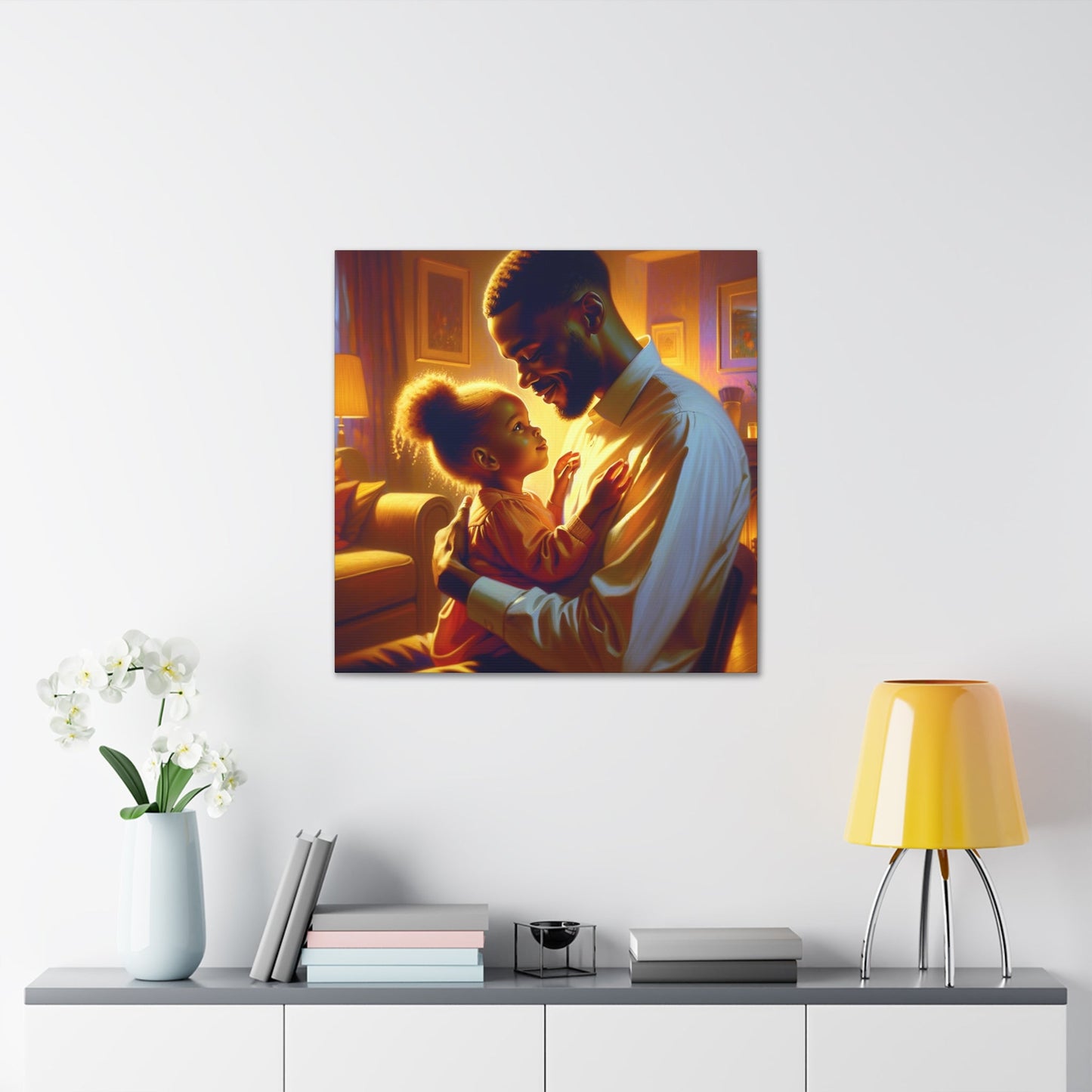 "Golden Love: A Father's Embrace" - Canvas - Authentic4Us