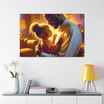 "Golden Love: A Father's Embrace" - Canvas - Authentic4Us