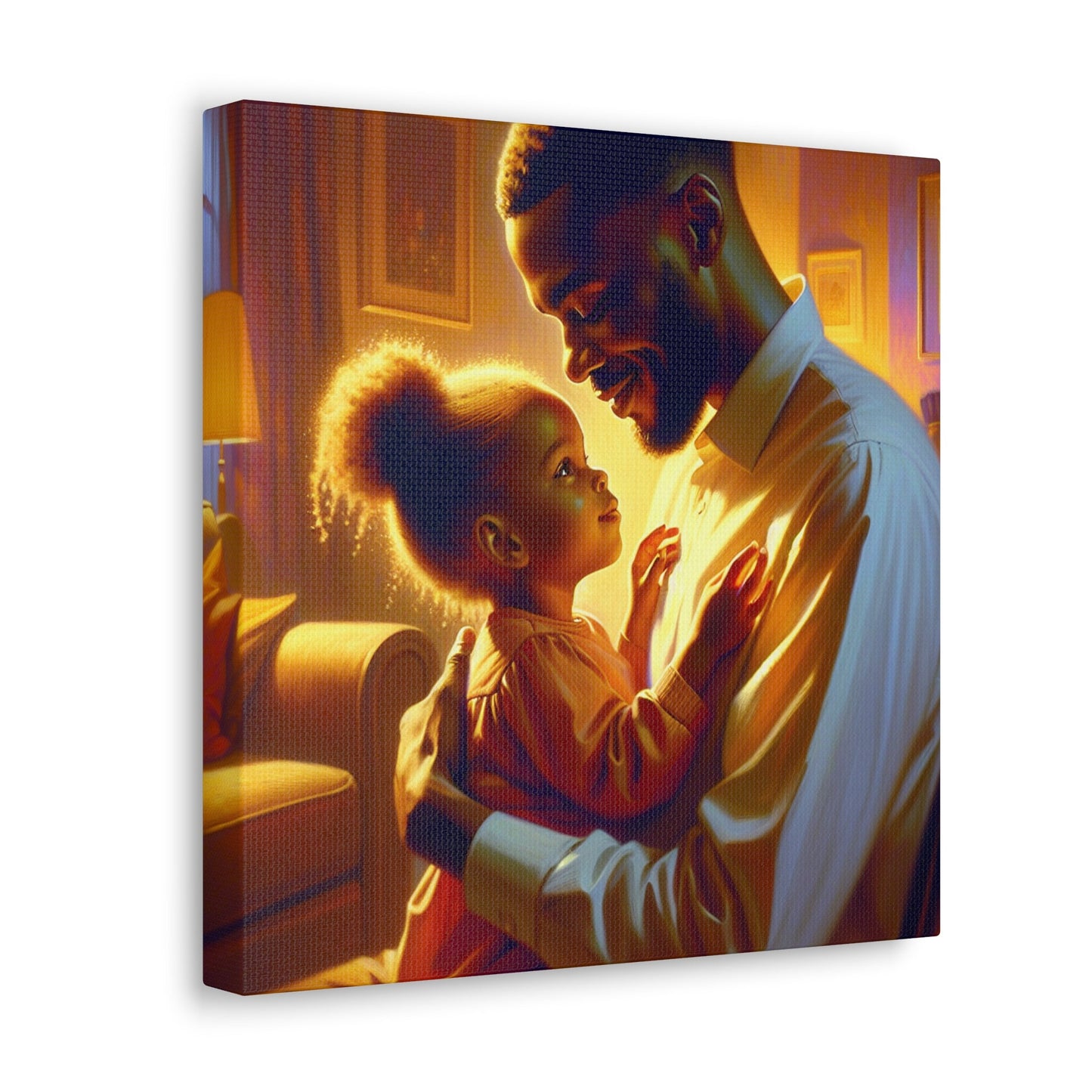 "Golden Love: A Father's Embrace" - Canvas - Authentic4Us