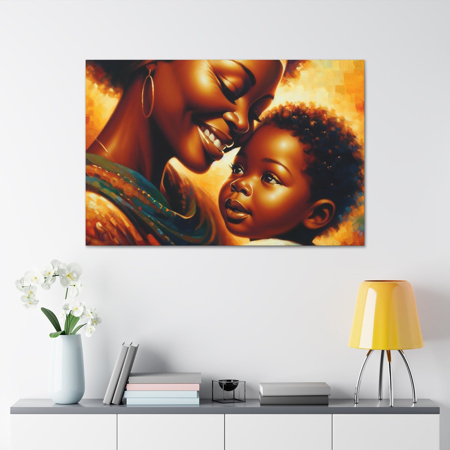 "Golden Love: Mother and Child" - Canvas - Authentic4Us