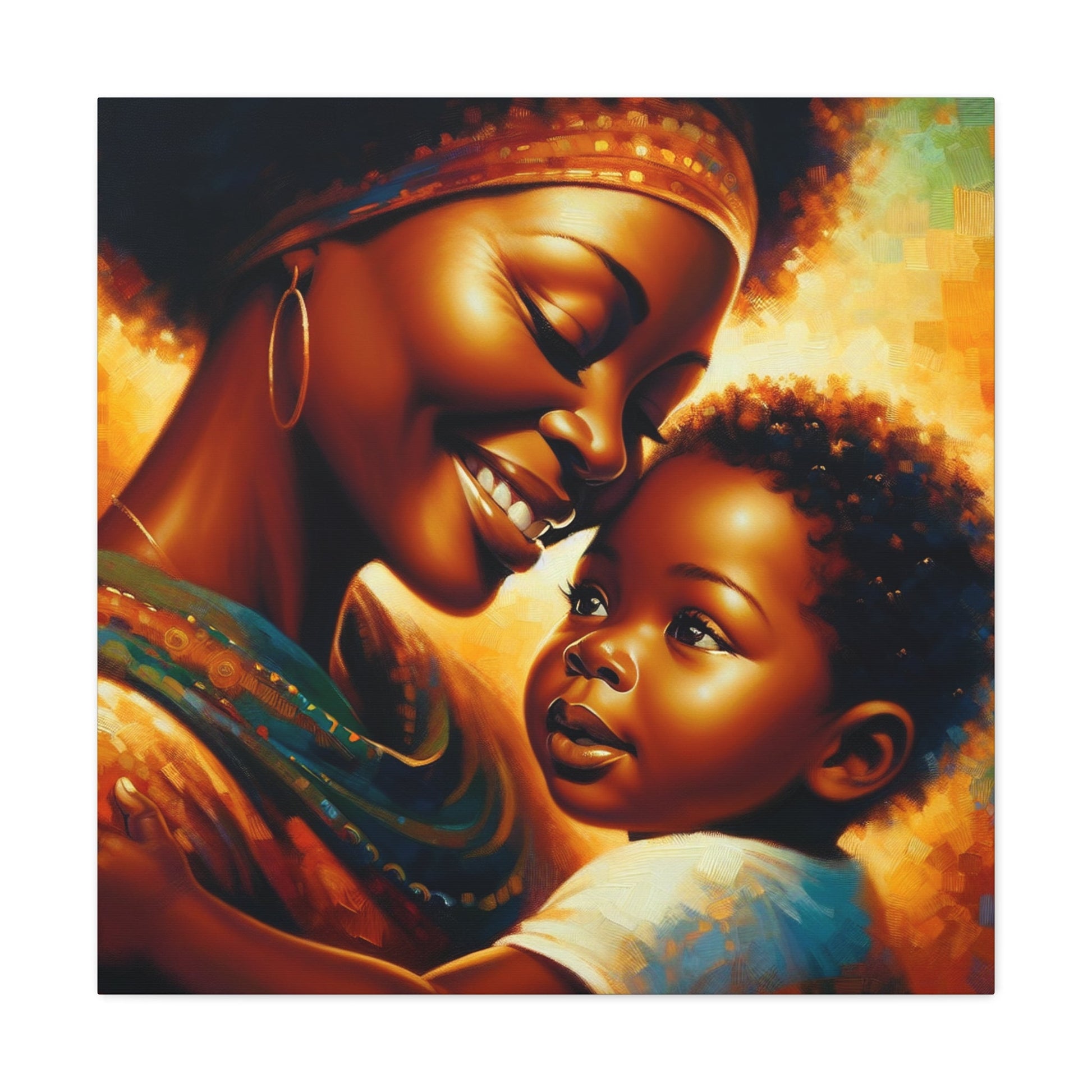 "Golden Love: Mother and Child" - Canvas - Authentic4Us