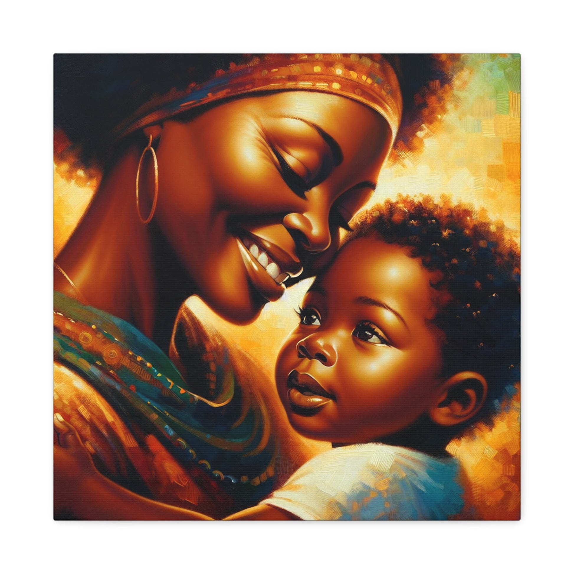 "Golden Love: Mother and Child" - Canvas - Authentic4Us