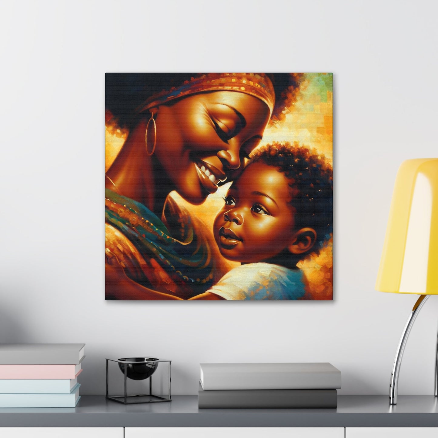 "Golden Love: Mother and Child" - Canvas - Authentic4Us