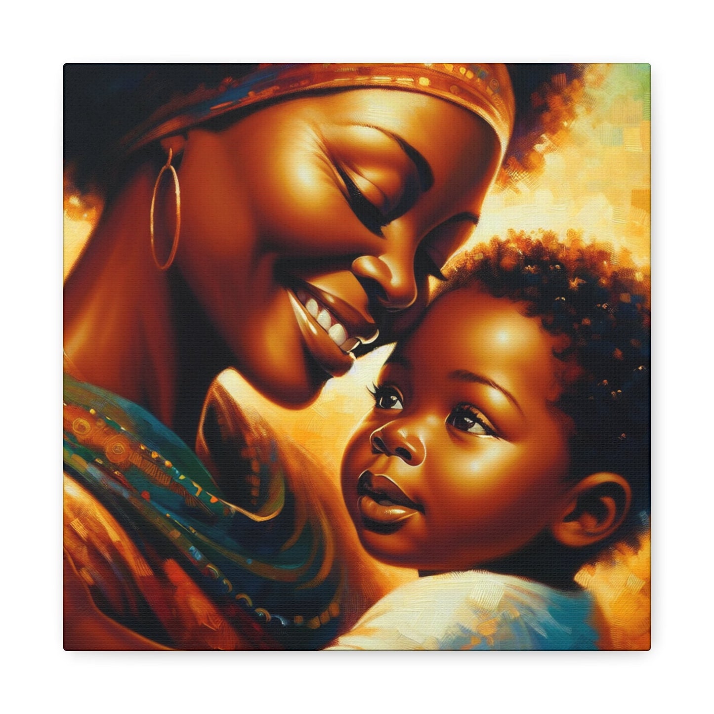 "Golden Love: Mother and Child" - Canvas - Authentic4Us