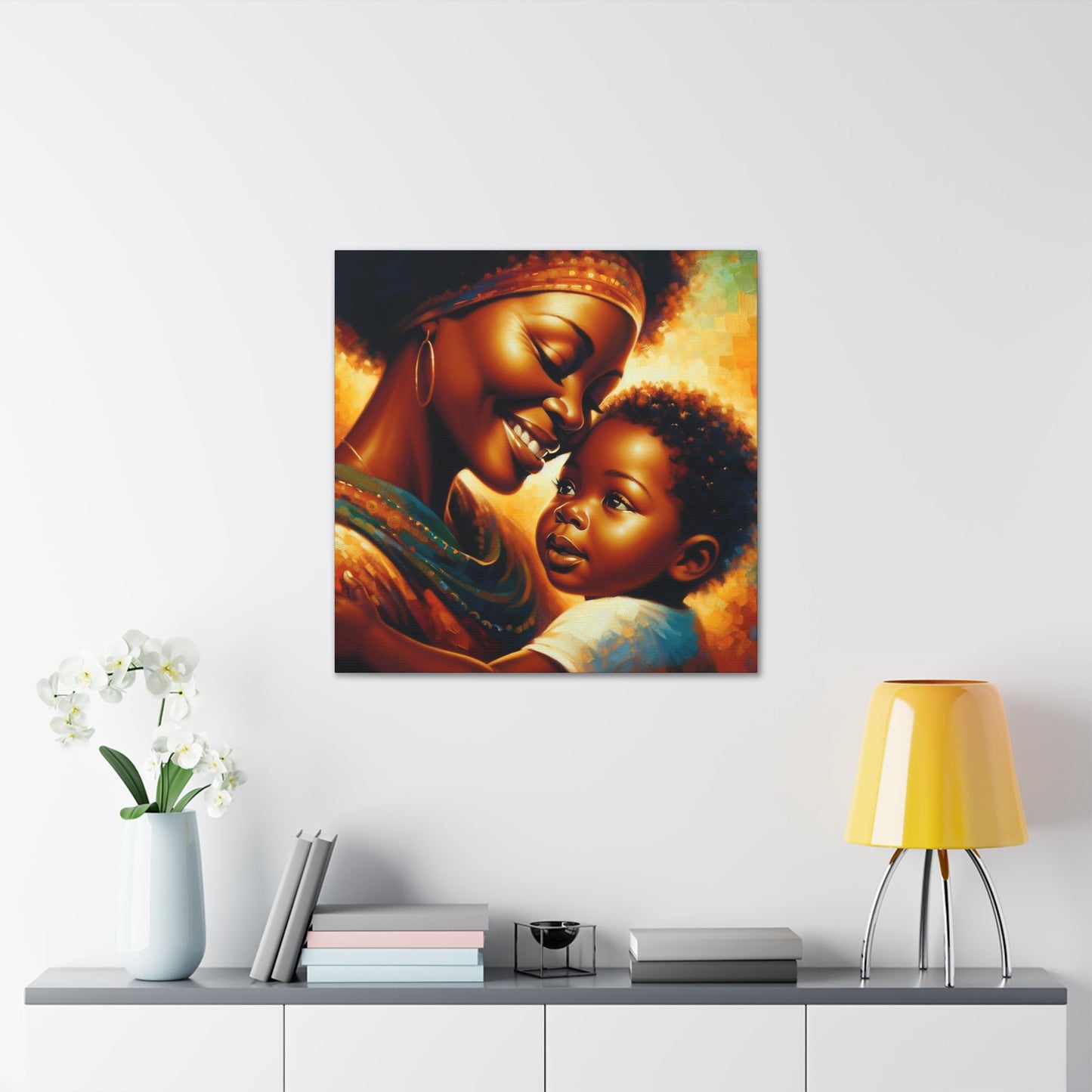 "Golden Love: Mother and Child" - Canvas - Authentic4Us