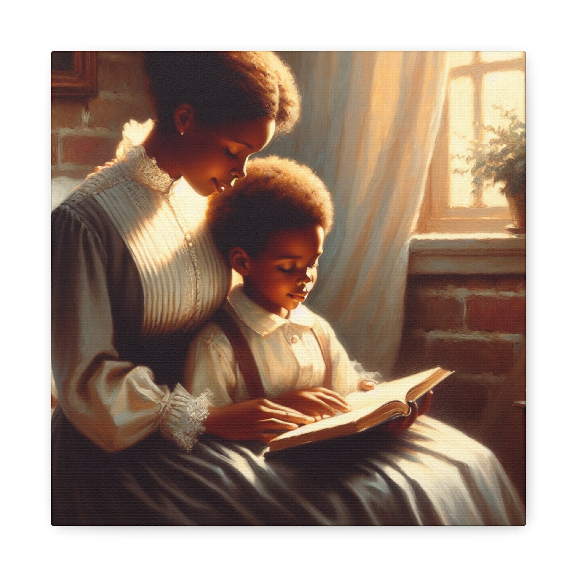 "Golden Serenity: Mother and Child" - Canvas - Authentic4Us