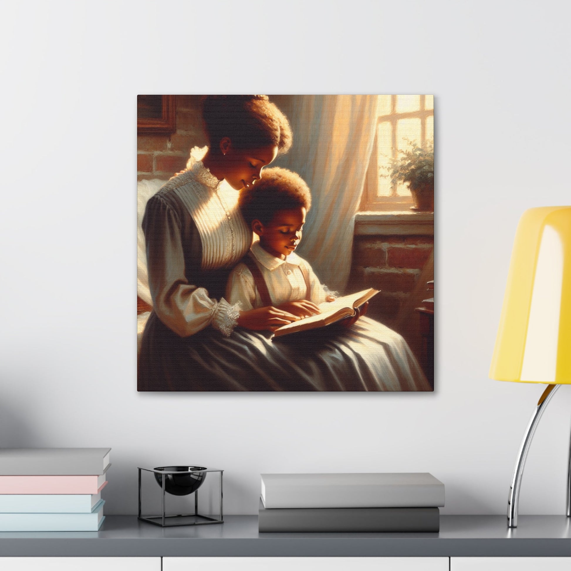 "Golden Serenity: Mother and Child" - Canvas - Authentic4Us