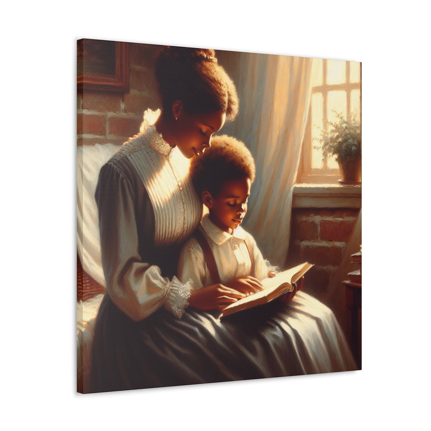 "Golden Serenity: Mother and Child" - Canvas - Authentic4Us