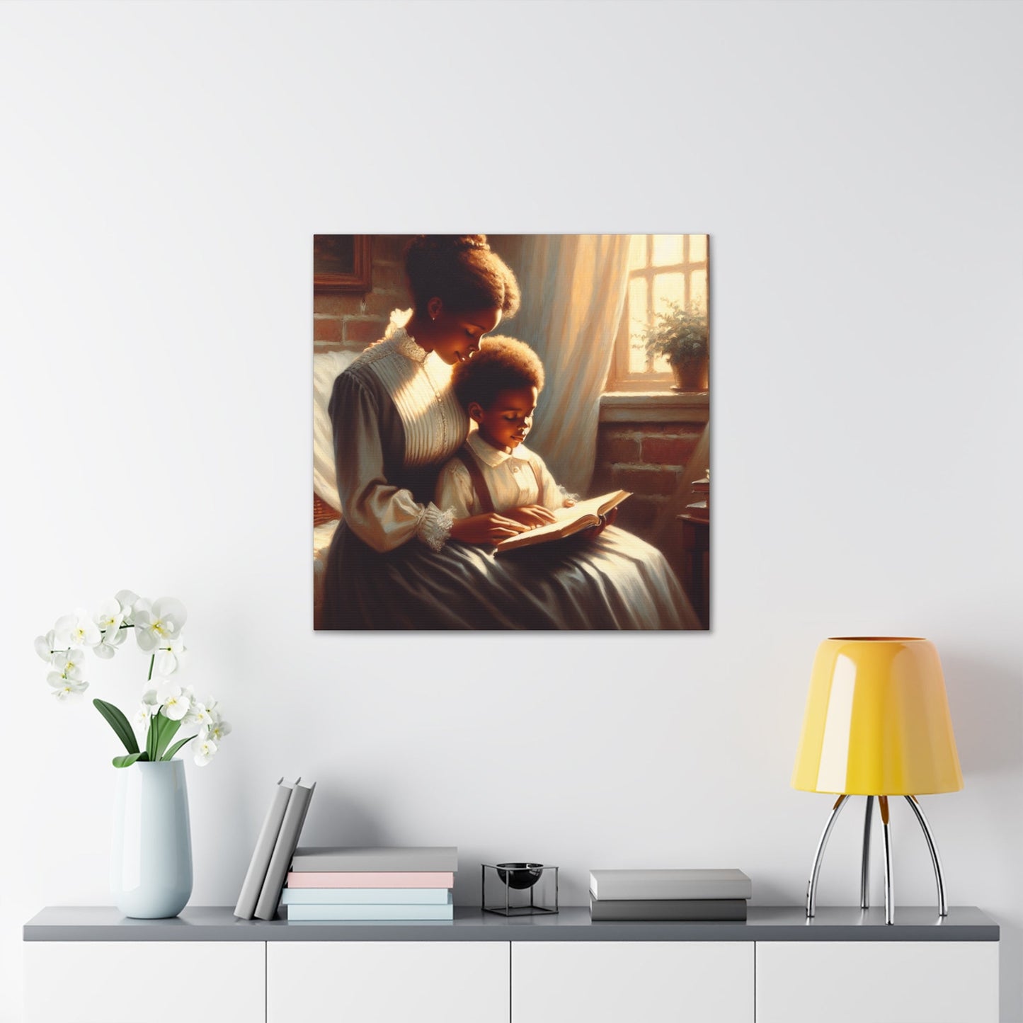 "Golden Serenity: Mother and Child" - Canvas - Authentic4Us