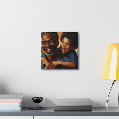 "Grandfather's Joyful Embrace" - Canvas - Authentic4Us