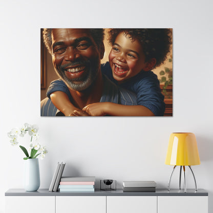 "Grandfather's Joyful Embrace" - Canvas - Authentic4Us