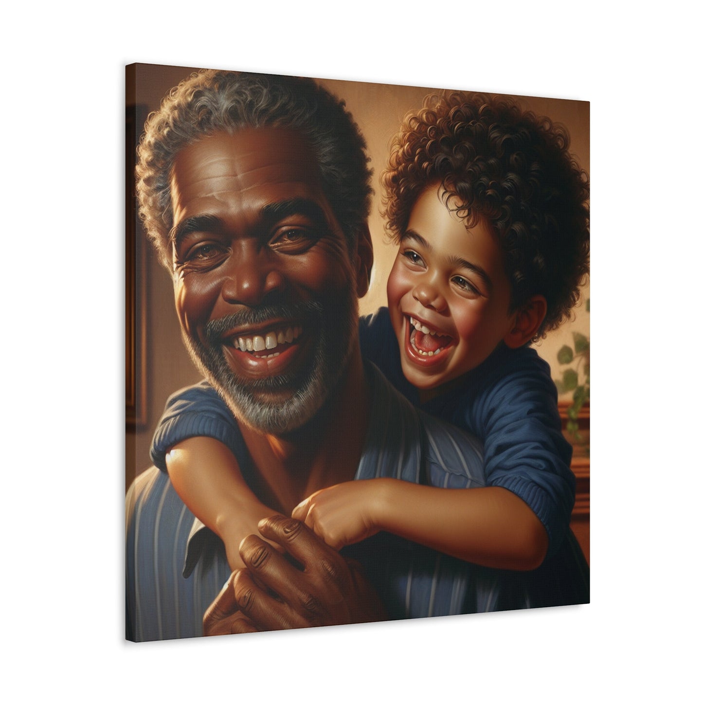 "Grandfather's Joyful Embrace" - Canvas - Authentic4Us