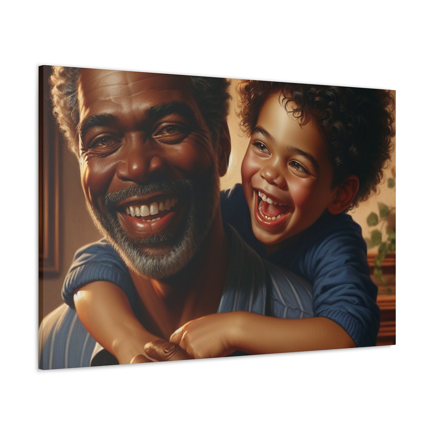 "Grandfather's Joyful Embrace" - Canvas - Authentic4Us