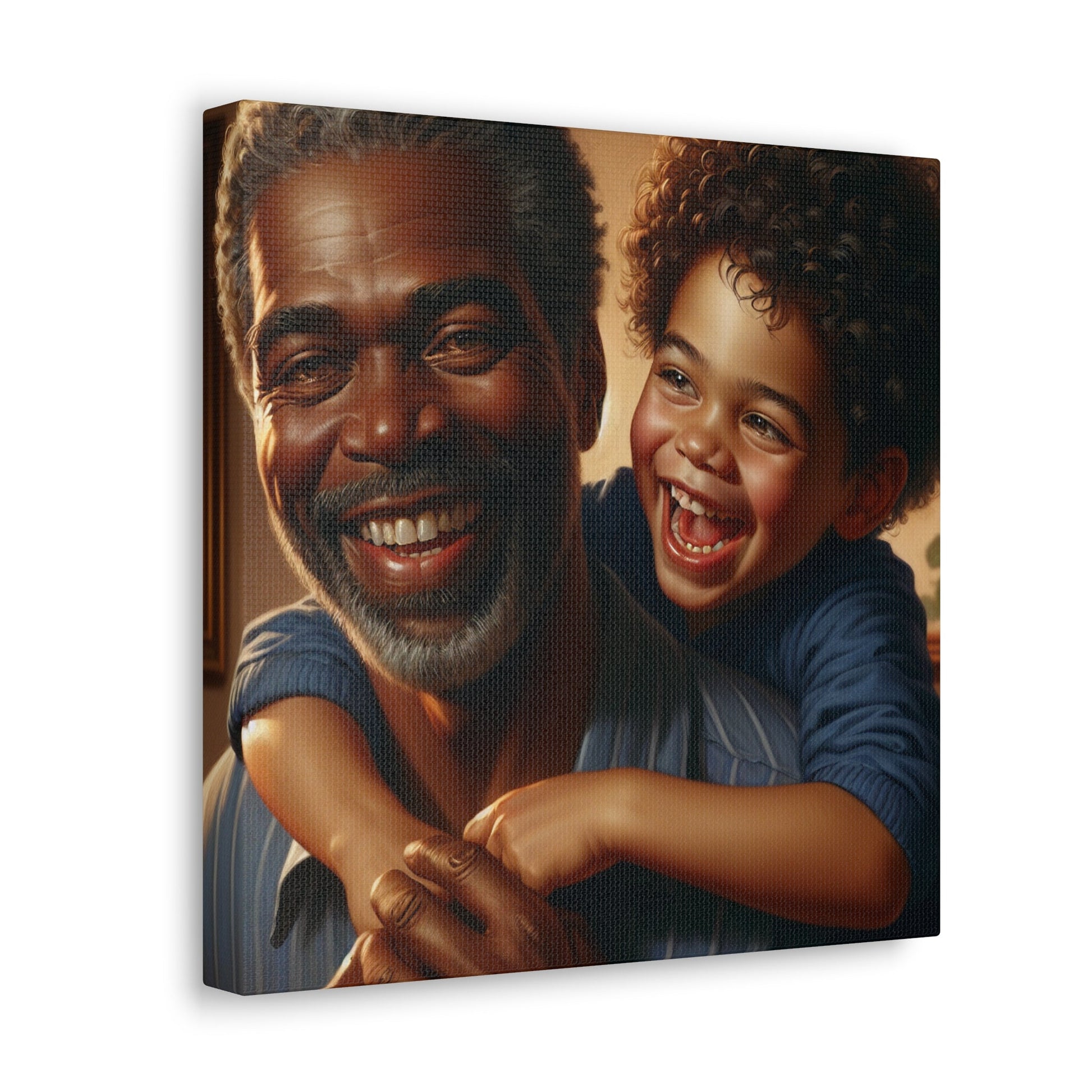 "Grandfather's Joyful Embrace" - Canvas - Authentic4Us