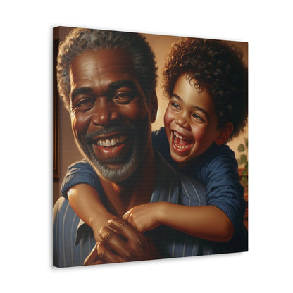 "Grandfather's Joyful Embrace" - Canvas - Authentic4Us