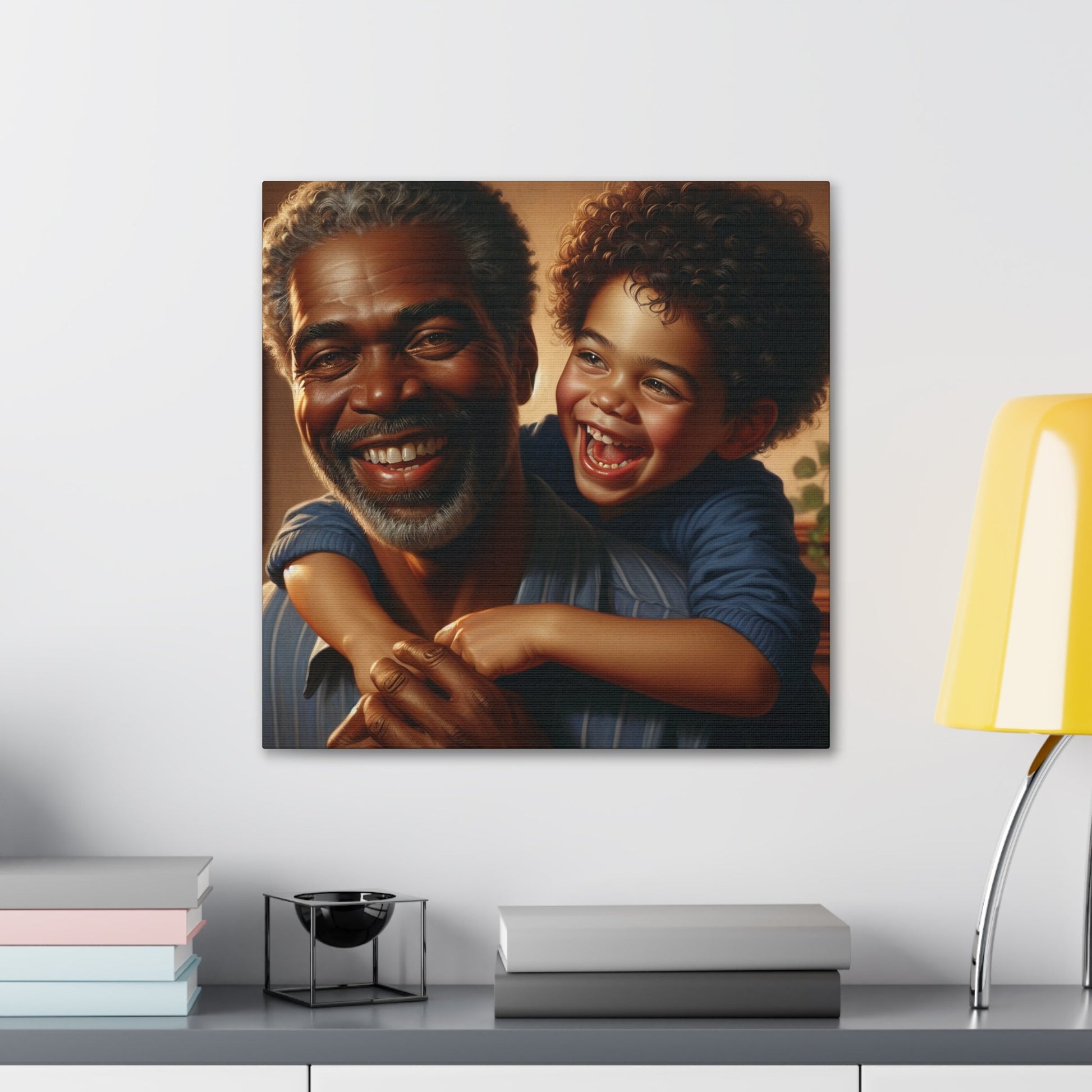 "Grandfather's Joyful Embrace" - Canvas - Authentic4Us