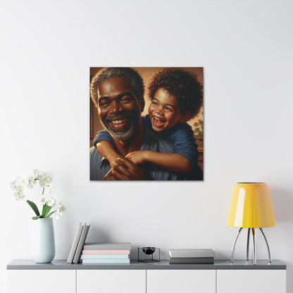 "Grandfather's Joyful Embrace" - Canvas - Authentic4Us