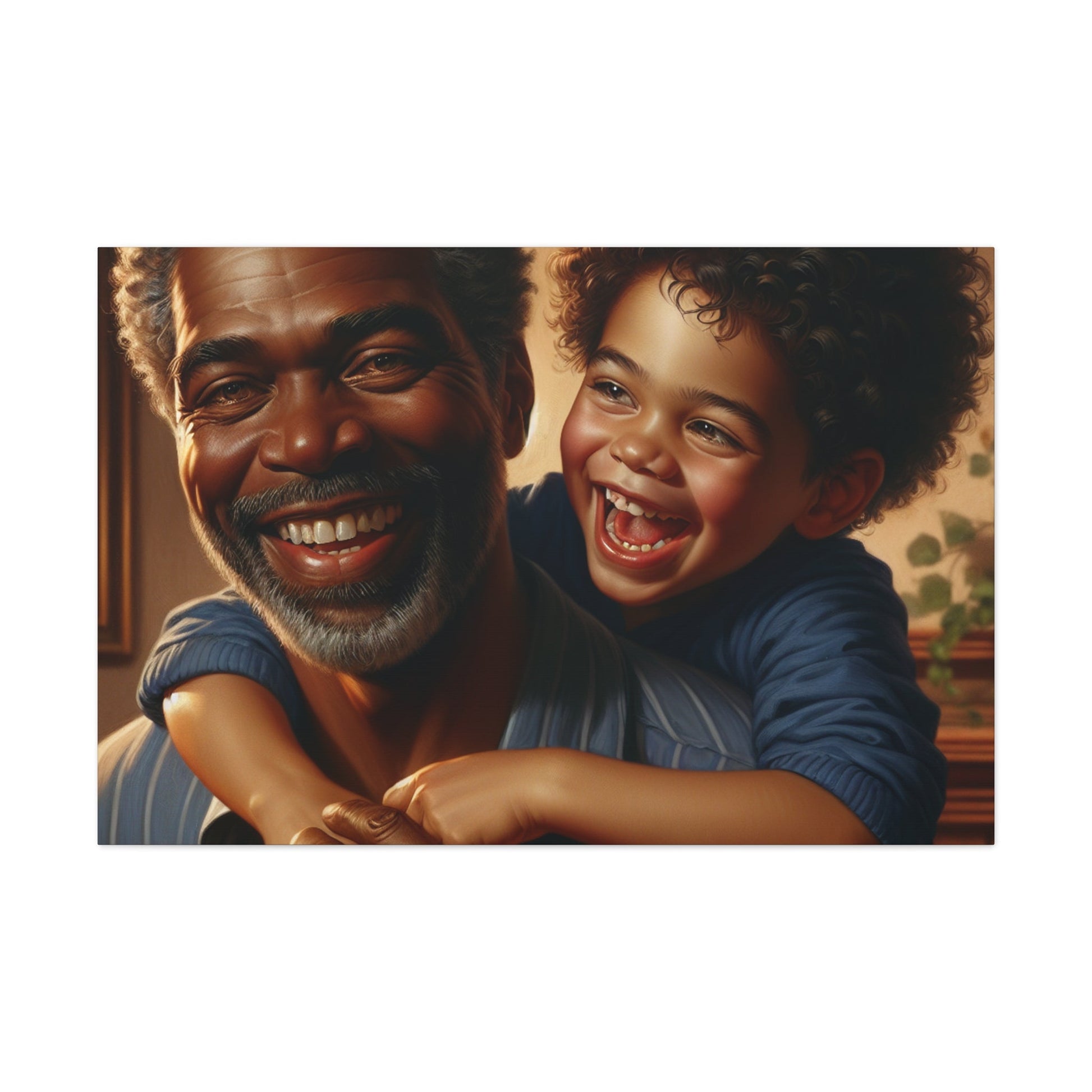 "Grandfather's Joyful Embrace" - Canvas - Authentic4Us