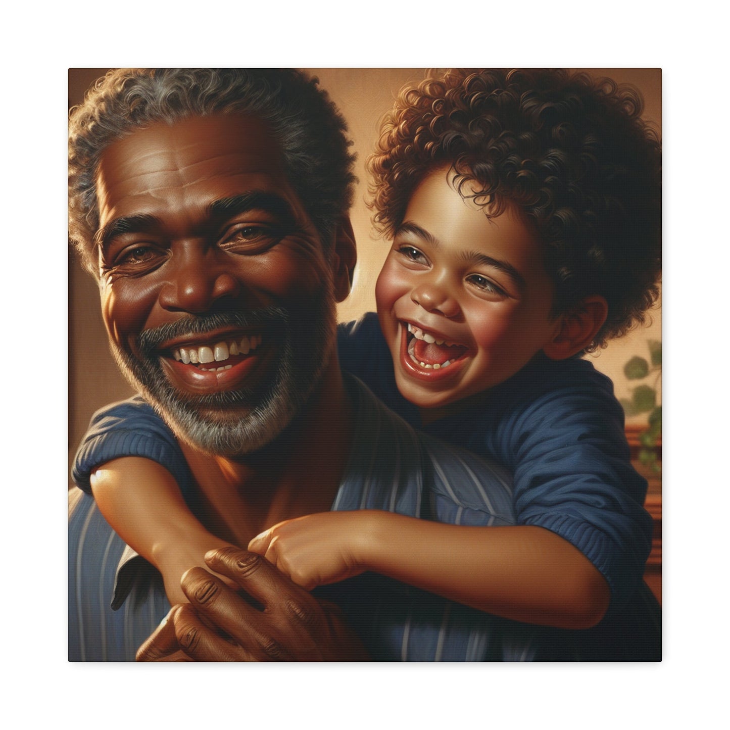 "Grandfather's Joyful Embrace" - Canvas - Authentic4Us