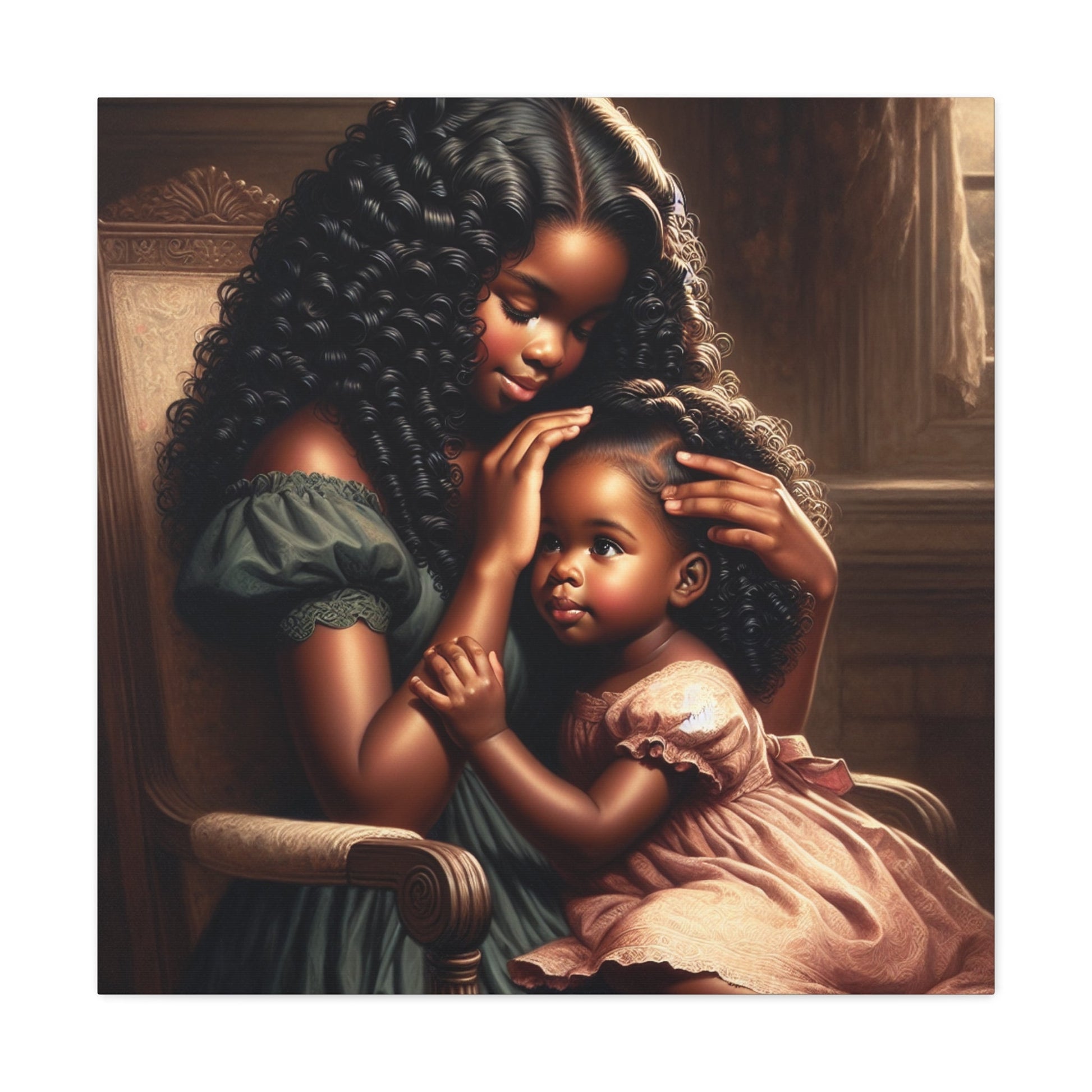 "Harmony in Golden Curls" - Canvas - Authentic4Us