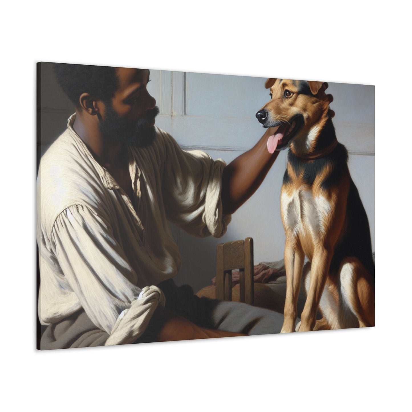 "Harmony: Man and Dog Bonding" - Canvas - Authentic4Us