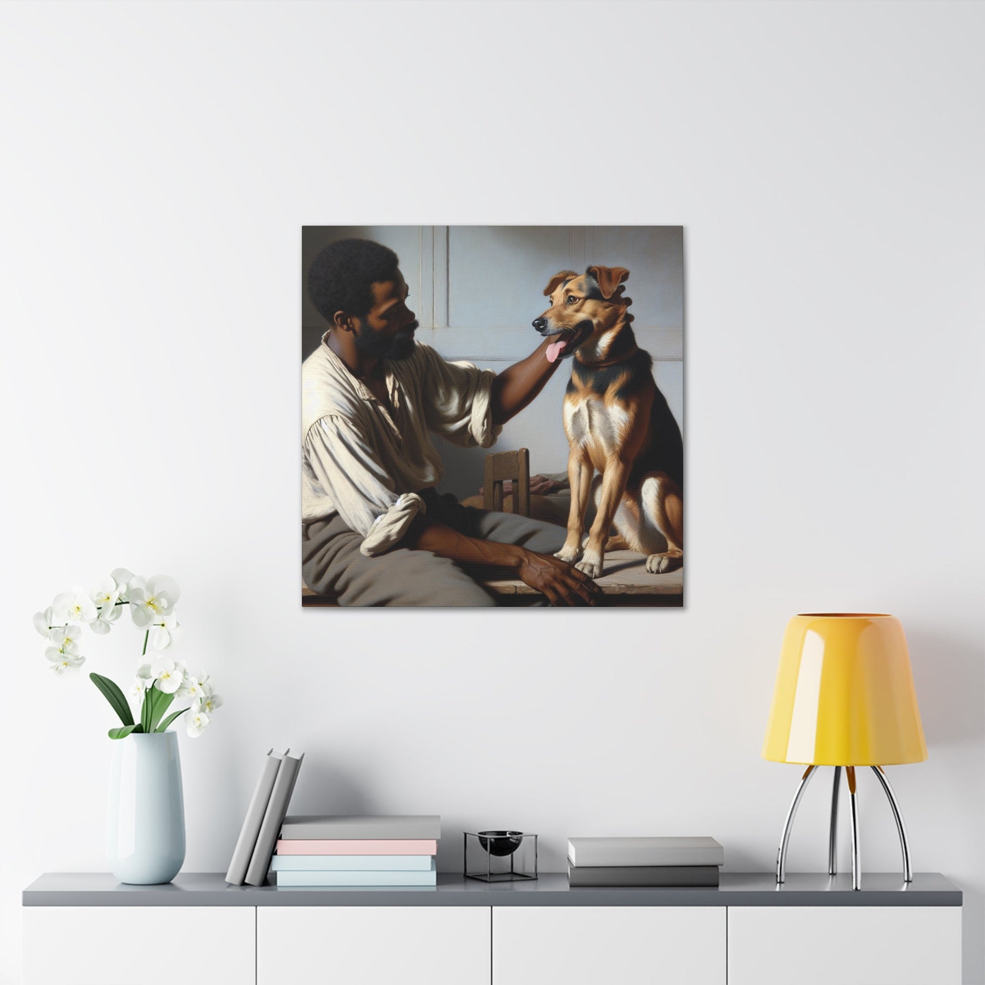 "Harmony: Man and Dog Bonding" - Canvas - Authentic4Us