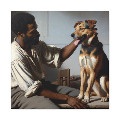 "Harmony: Man and Dog Bonding" - Canvas - Authentic4Us