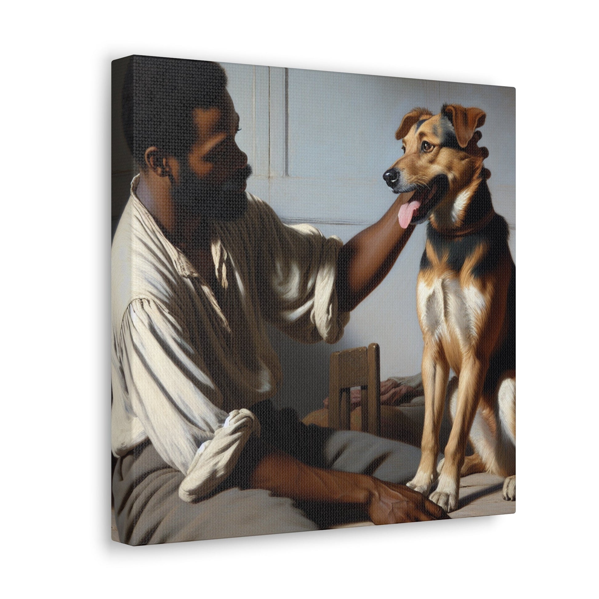 "Harmony: Man and Dog Bonding" - Canvas - Authentic4Us